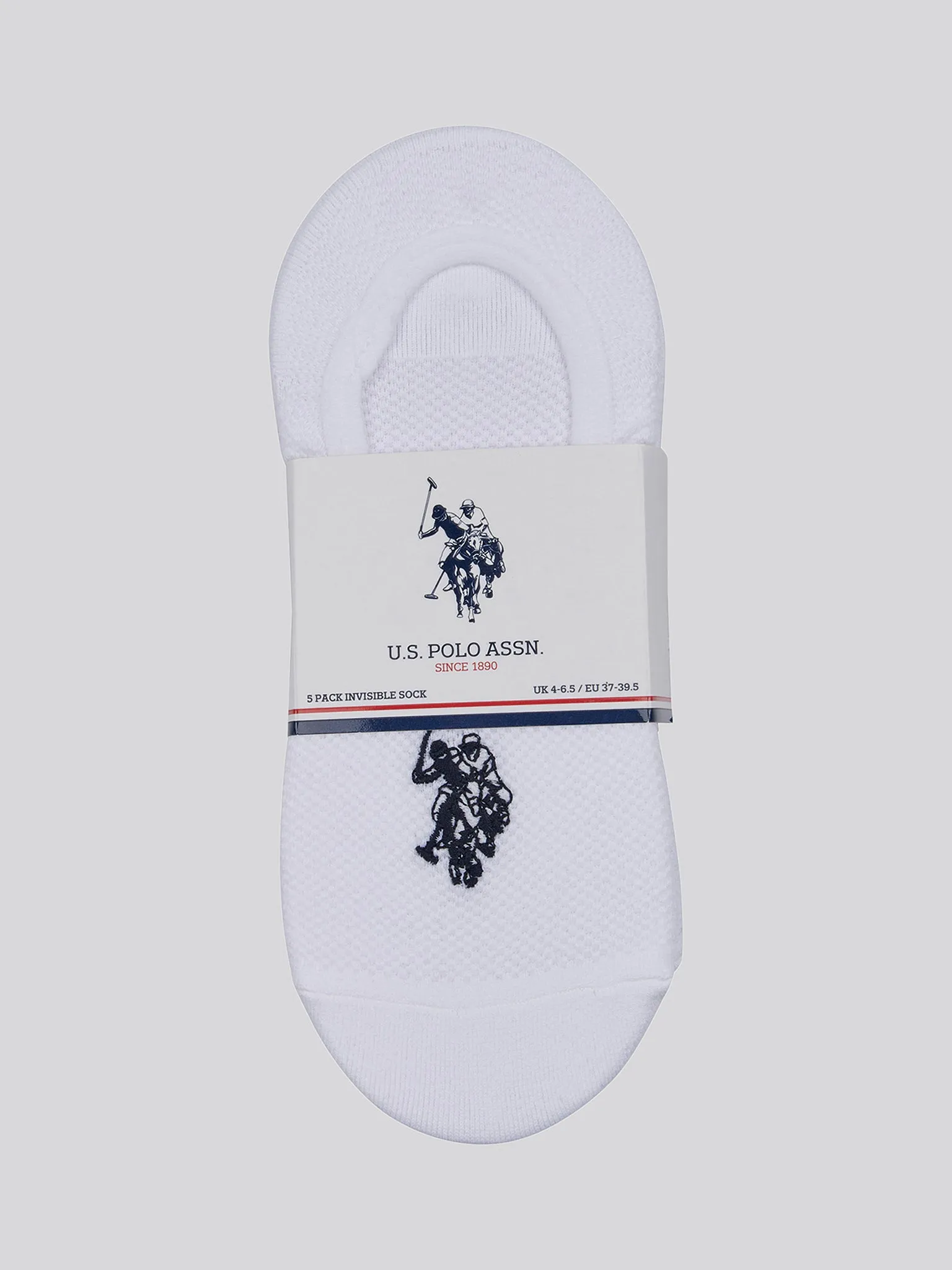 5 Pack Invisible Trainer Socks in Bright White