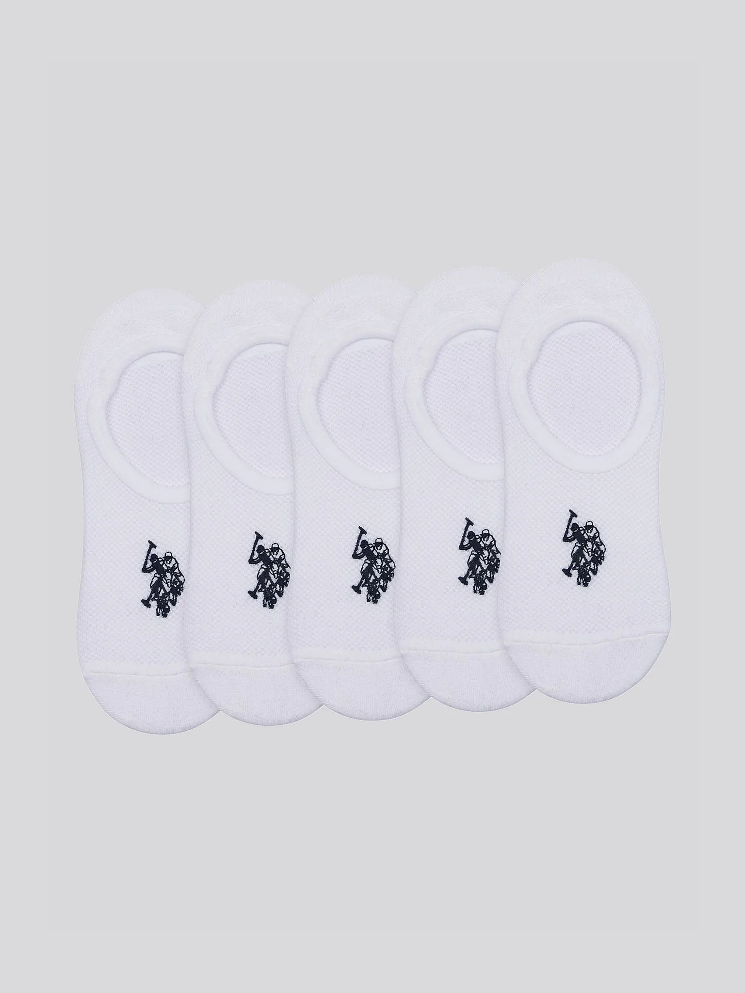 5 Pack Invisible Trainer Socks in Bright White