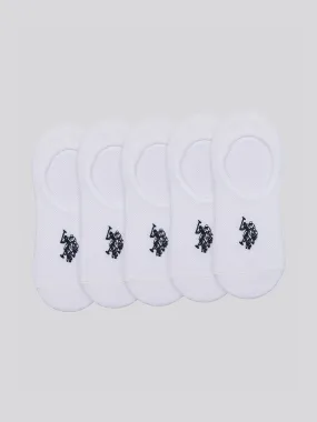5 Pack Invisible Trainer Socks in Bright White