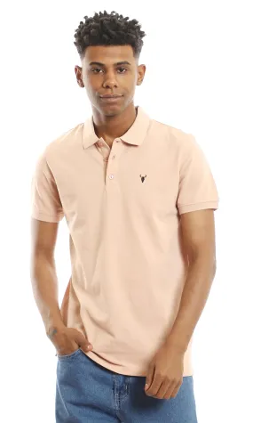 97898 Cotton Upper Buttoned Pique Polo Shirt - Nude