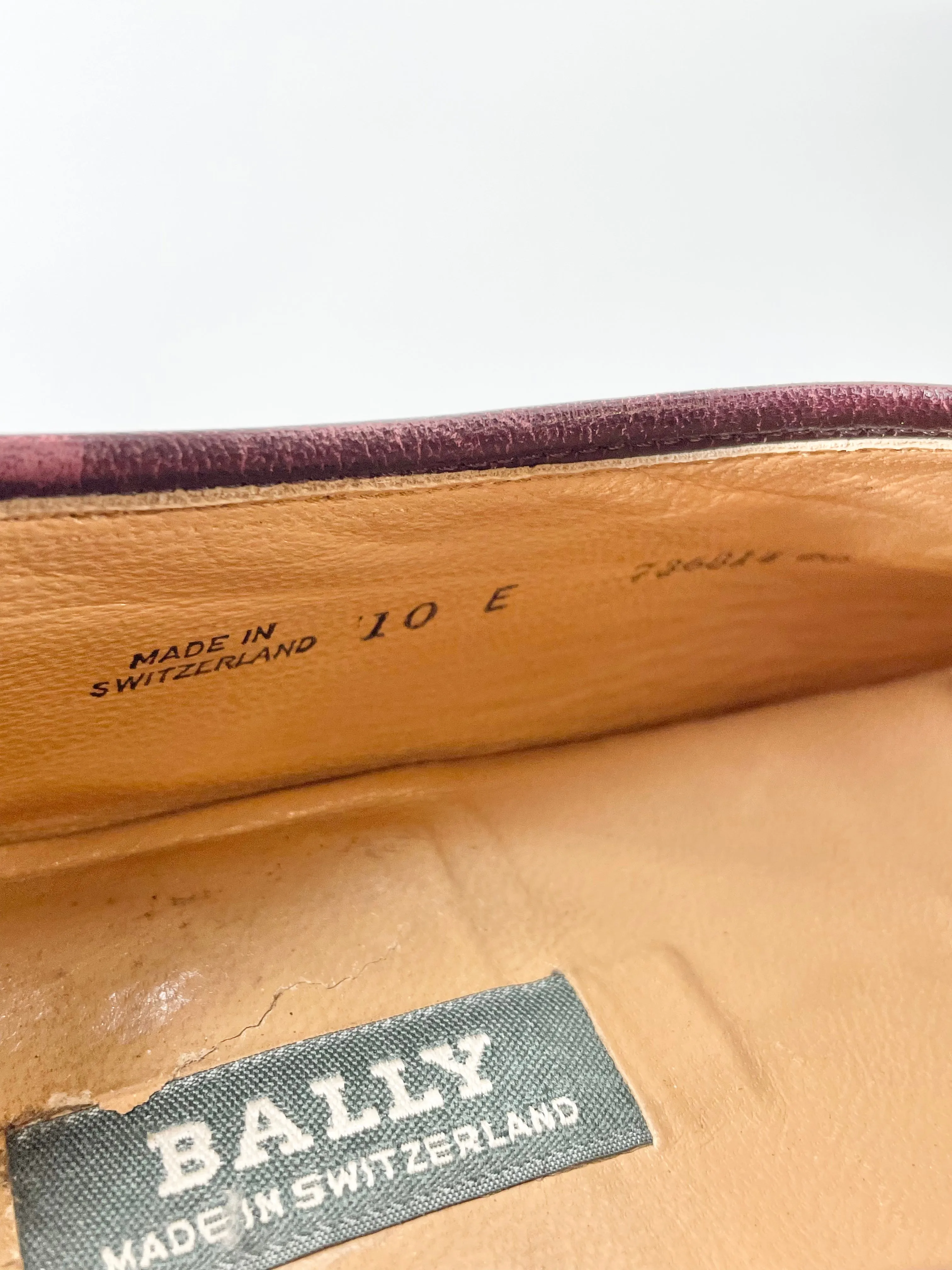 Bally Bordeaux Leather Loafers - EU43