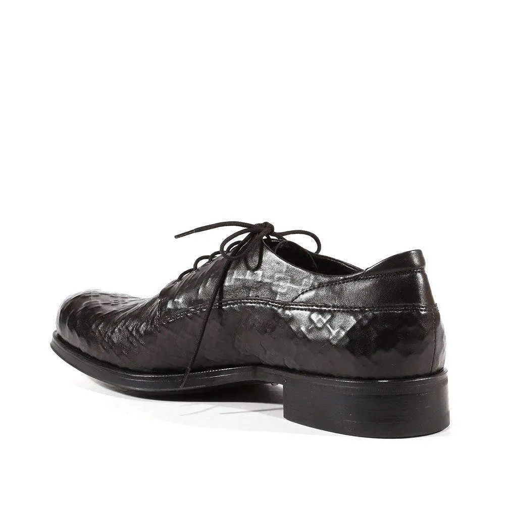 Cesare Paciotti Luxury Italian Men's Designer Shoes Nappa Rete Black Leather Oxfords (CPM3042)