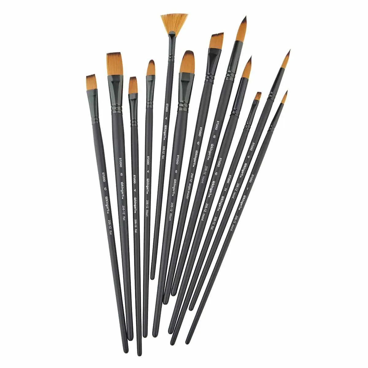 Gold Nylon Brush Set 12 pc