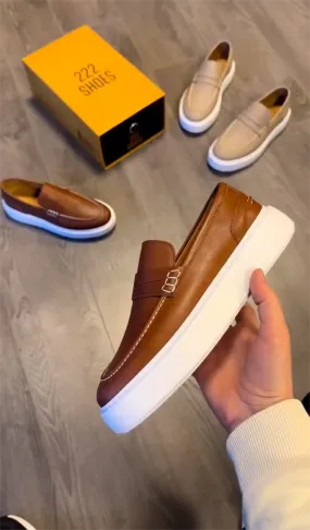 ✅High -quality Dedication✅Brown Minimalist Loafers