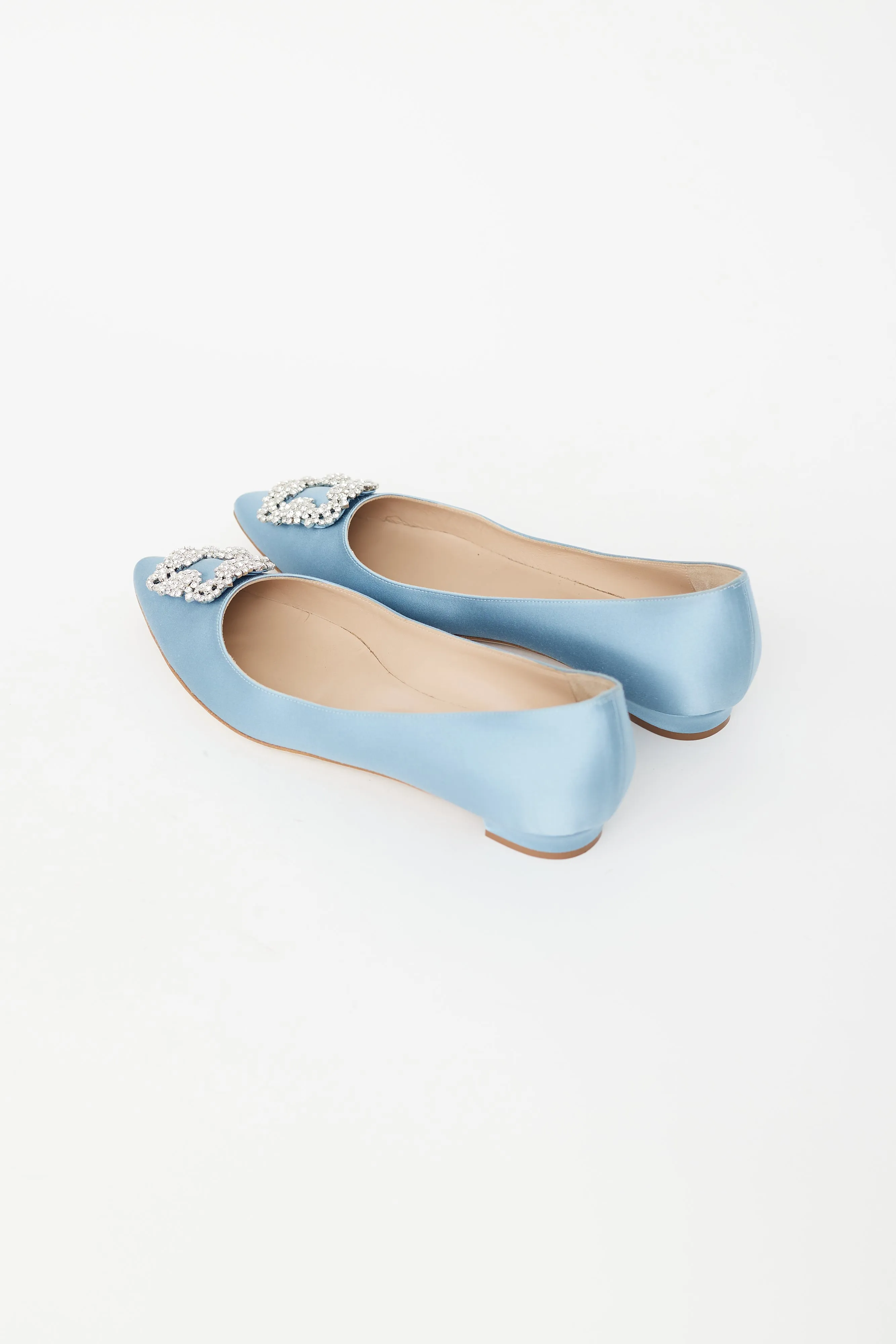 Light Blue Satin Hangisi Flat
