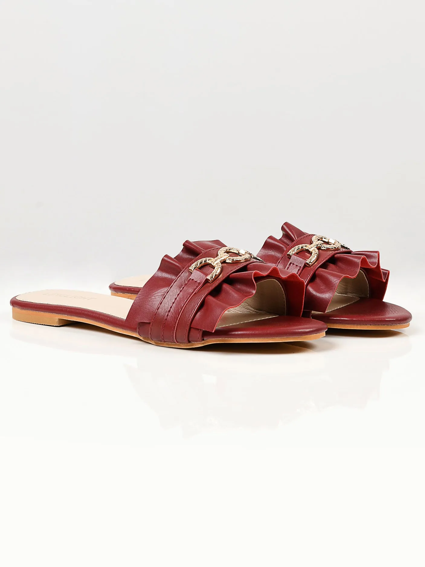 Metal Chain Slides - Maroon